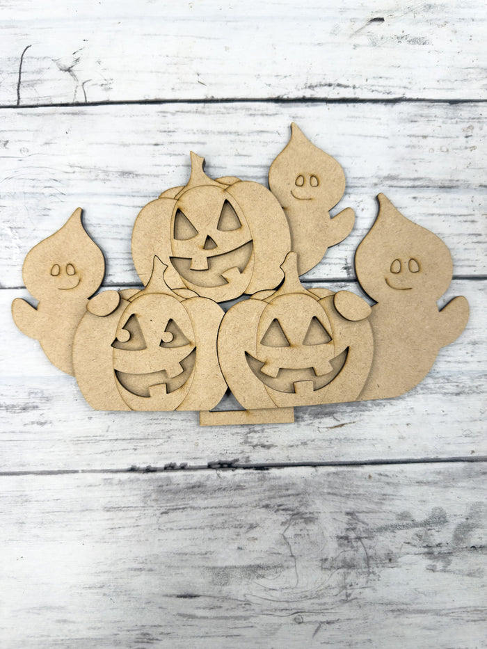 Jack O Lanterns and Ghosts Halloween Slot Interchangeable bases DIY Craft Kit