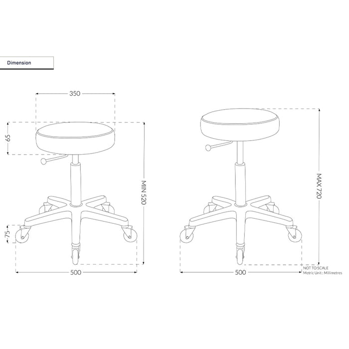 Joiken Turbo Stool - Black Base - Dusty Pink