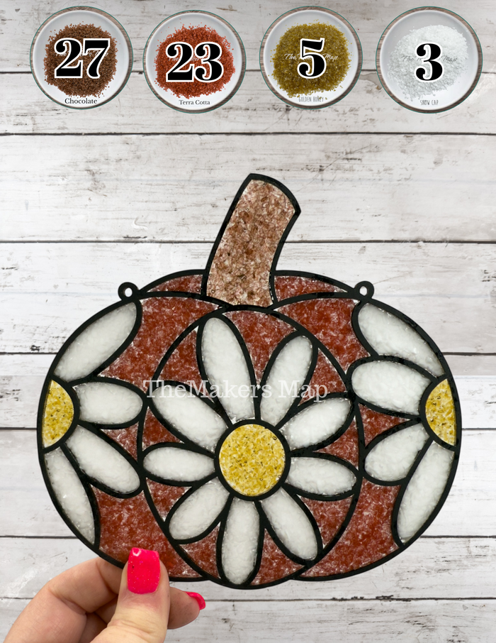 Kit X Style 211 Pumpkin Daisy Laser Cutout and Glass