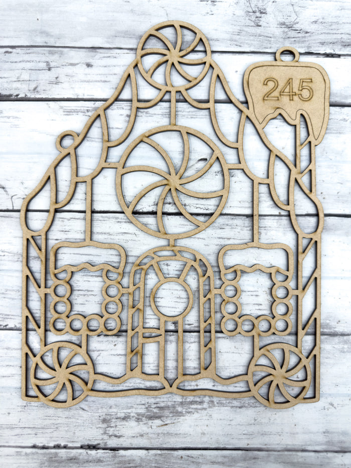 Kit Z Style 245 Gingerbread House Laser Cutout and Glass