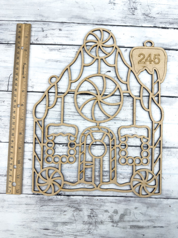 Kit Z Style 245 Gingerbread House Laser Cutout and Glass