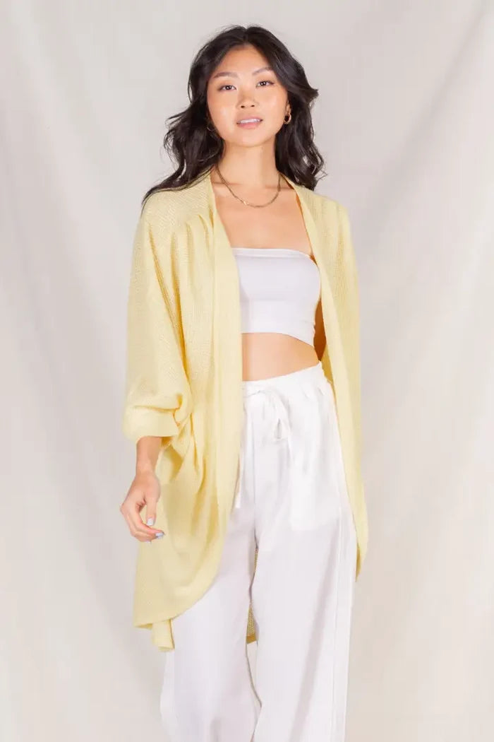 Knit Dolman Sleeve Open Front Cardigan