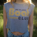 Limited Edition - No Plans Boat Club Ladies Crop Tank - Storm