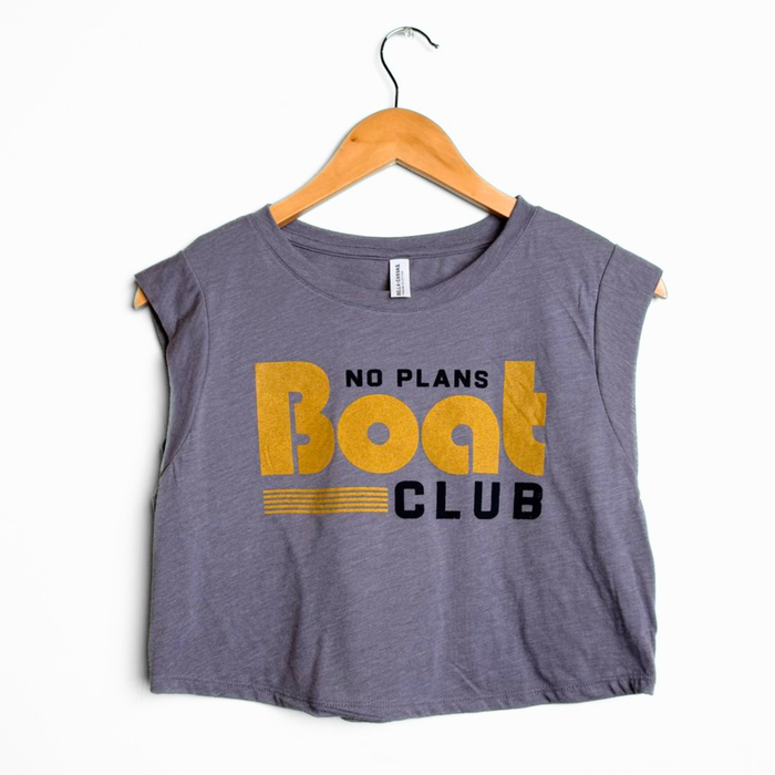 Limited Edition - No Plans Boat Club Ladies Crop Tank - Storm