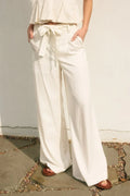 Linen Wide Leg Belted Pants