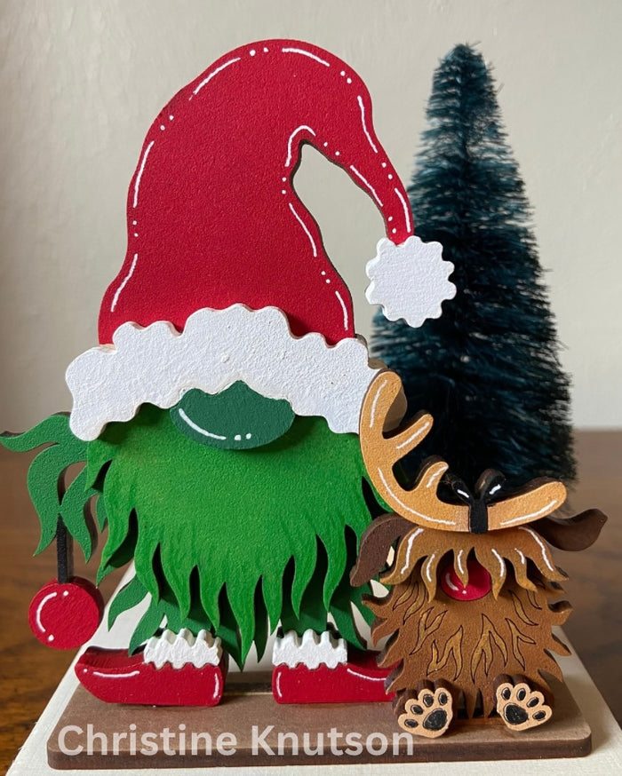 Little Green Guy Christmas Sitter with pet reindeer DIY Kit