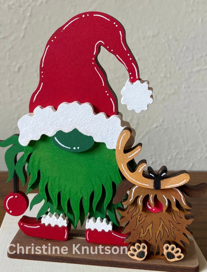 Little Green Guy Christmas Sitter with pet reindeer DIY Kit