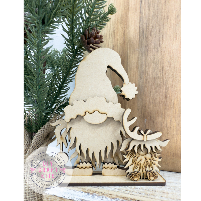 Little Green Guy Christmas Sitter with pet reindeer DIY Kit
