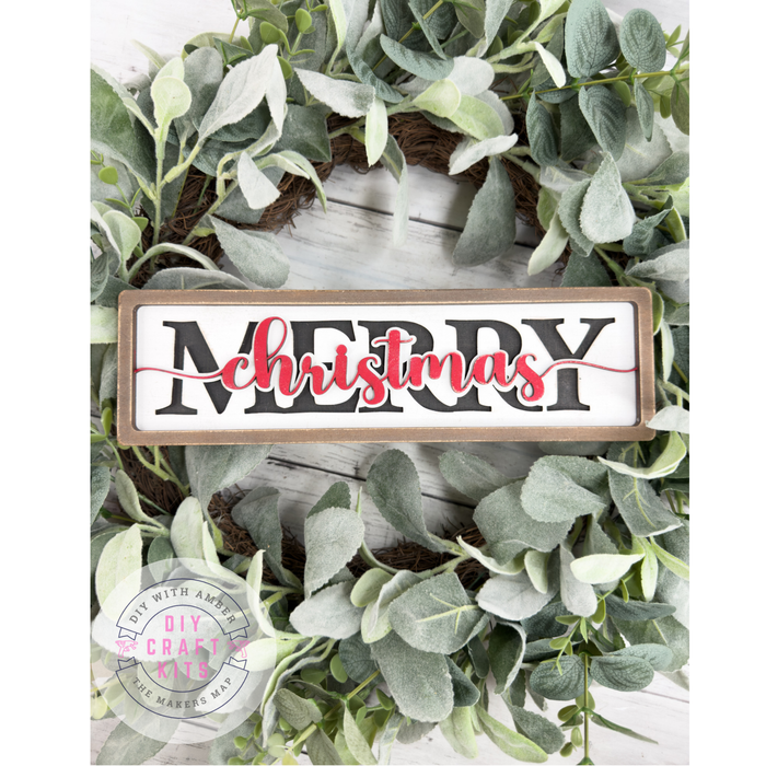 Merry Christmas Sign Box Sitter DIY Kit