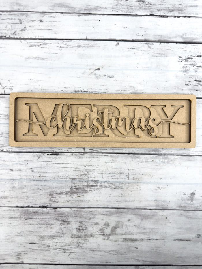 Merry Christmas Sign Box Sitter DIY Kit