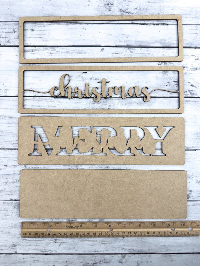Merry Christmas Sign Box Sitter DIY Kit