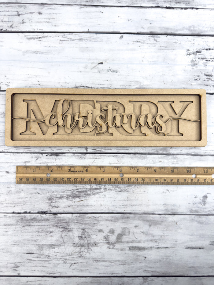 Merry Christmas Sign Box Sitter DIY Kit