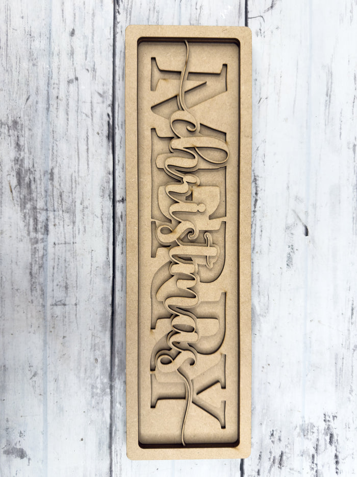 Merry Christmas Sign Box Sitter DIY Kit