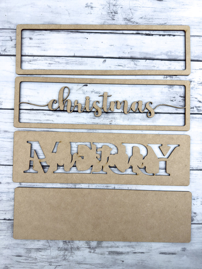 Merry Christmas Sign Box Sitter DIY Kit