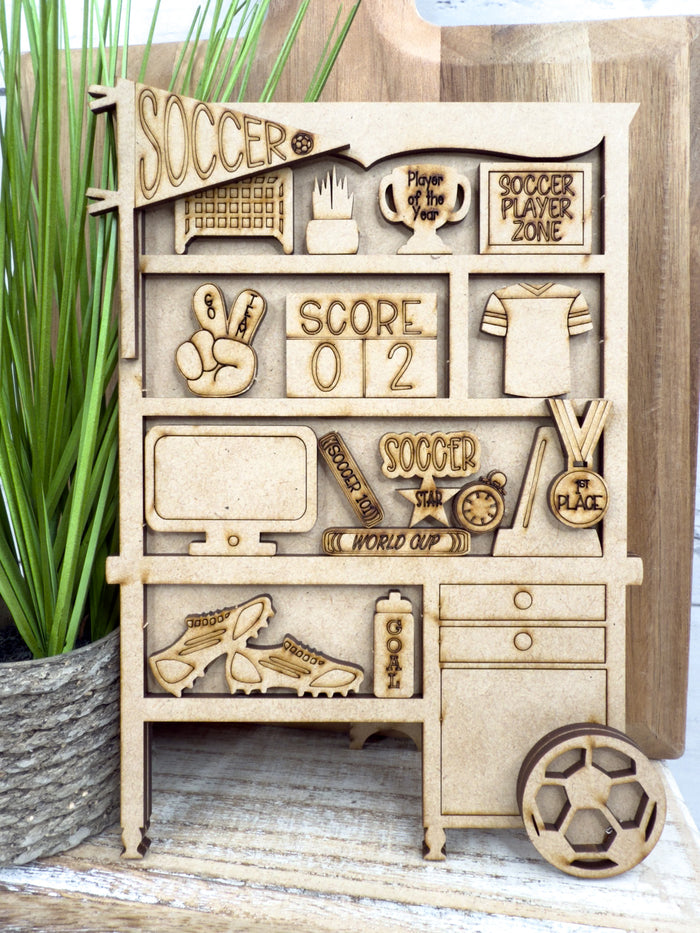 Mini Soccer Desk Hutch DIY Craft Kit