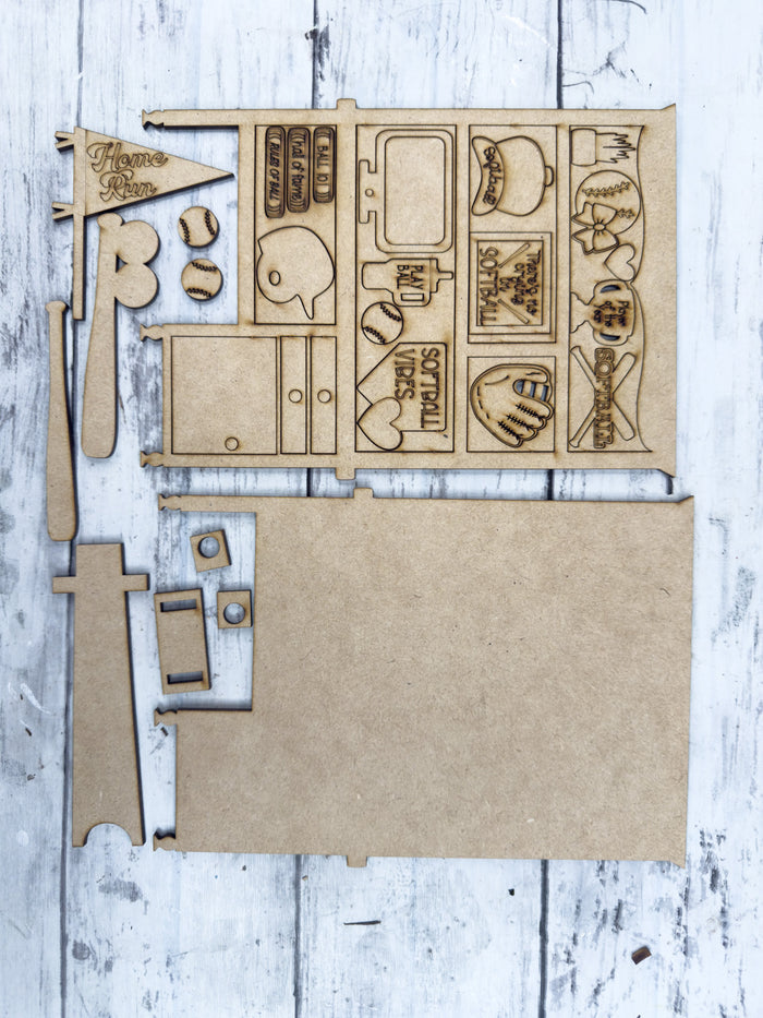 Mini Softball Desk Hutch DIY Craft Kit