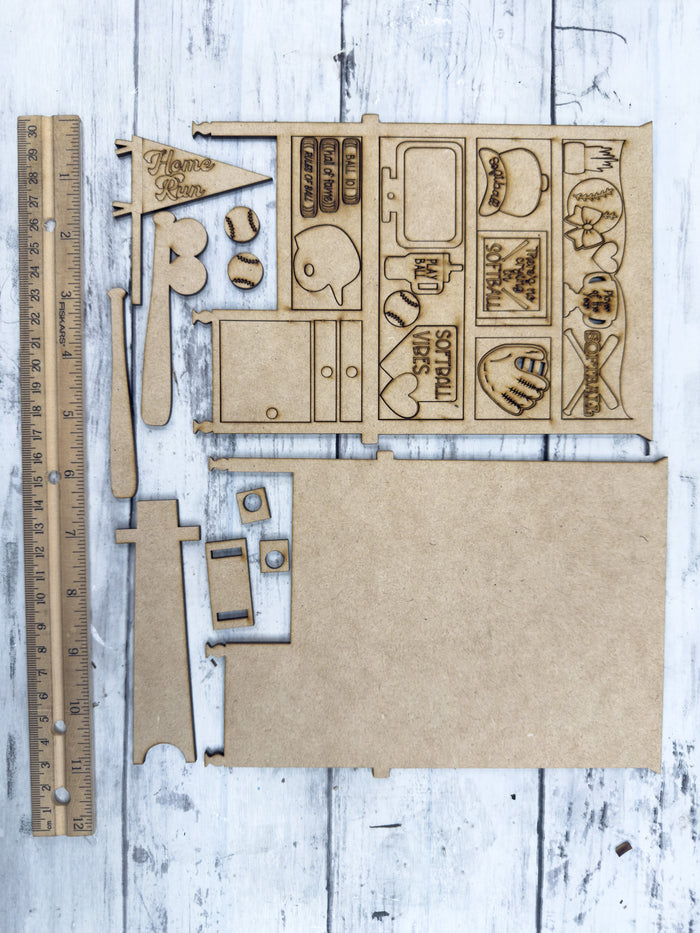 Mini Softball Desk Hutch DIY Craft Kit