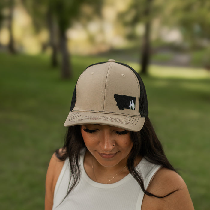 Montana Scene Tree Trucker - Tan