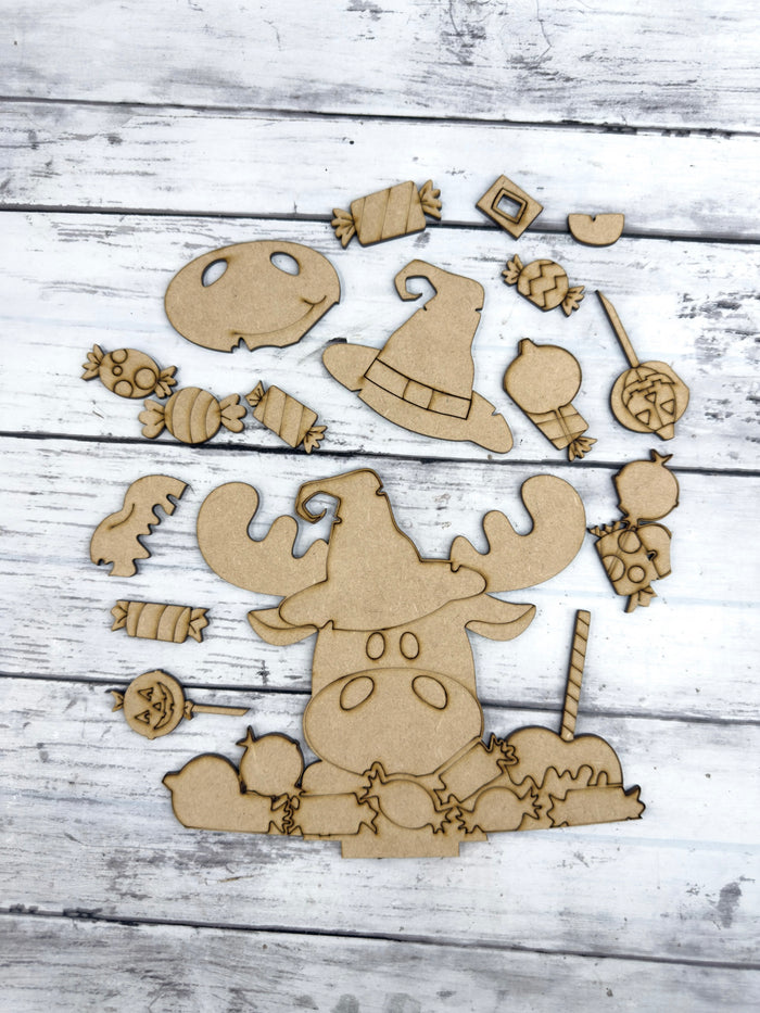 Moose Halloween Candy Treats Slot Interchangeable bases DIY Craft Kit