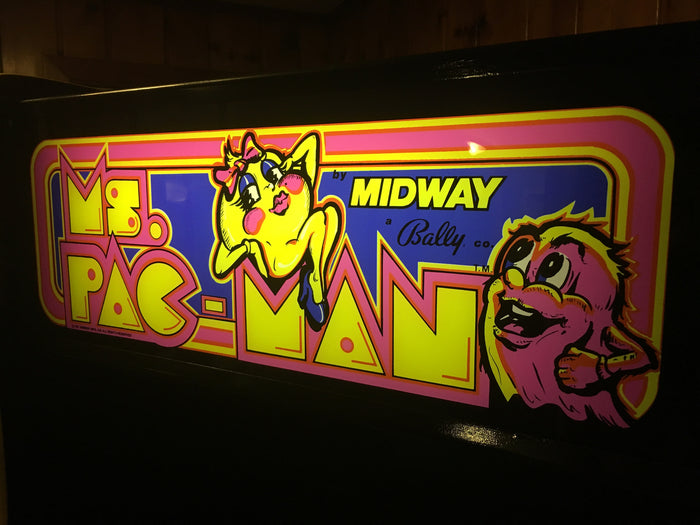 Ms. Pac-Man Plexi-Glass Marquee - Escape Pod Online