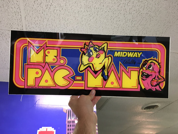 Ms. Pac-Man Plexi-Glass Marquee - Escape Pod Online