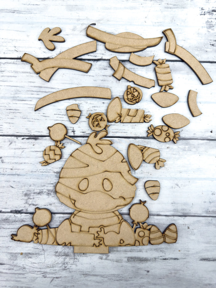 Mummy Duck Halloween Slot Interchangeable bases DIY Craft Kit