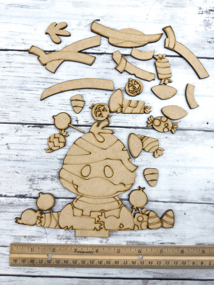 Mummy Duck Halloween Slot Interchangeable bases DIY Craft Kit