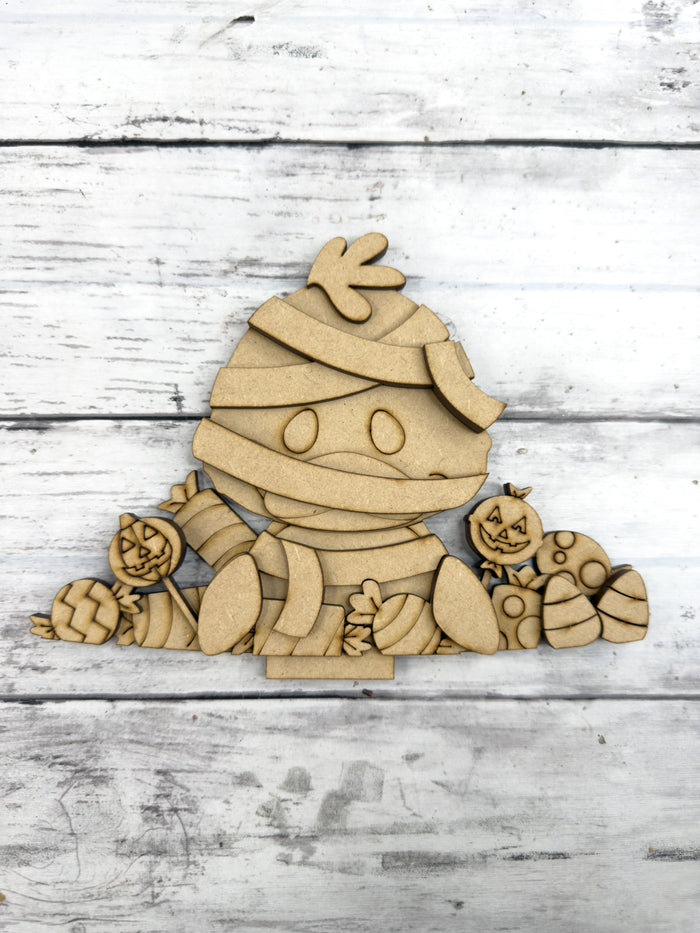 Mummy Duck Halloween Slot Interchangeable bases DIY Craft Kit