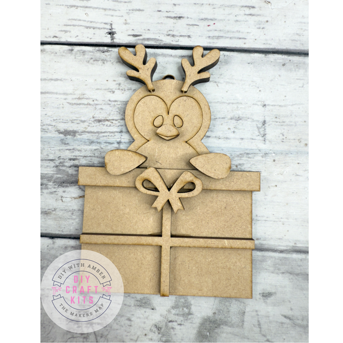 Penguin with Gift Ornament DIY Kit