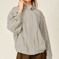 Plaid Funnel Neck Bomber Jacket