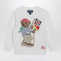 Polo Ralph Lauren - White cotton sweater with Polo Bear