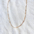 RECTANGLE BOX CHAIN | 18k gold paperclip chain
