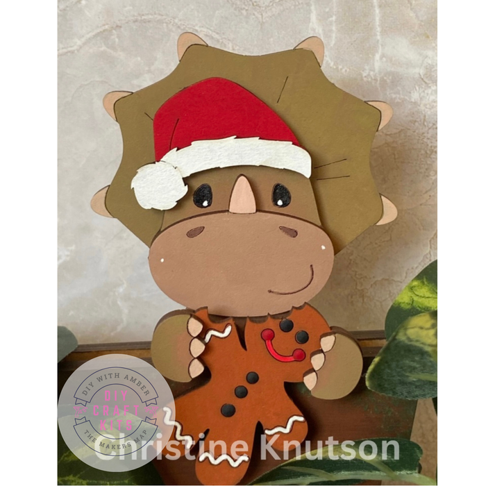 Santa Hat Triceratops Hugger Kit