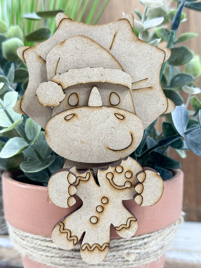 Santa Hat Triceratops Hugger Kit