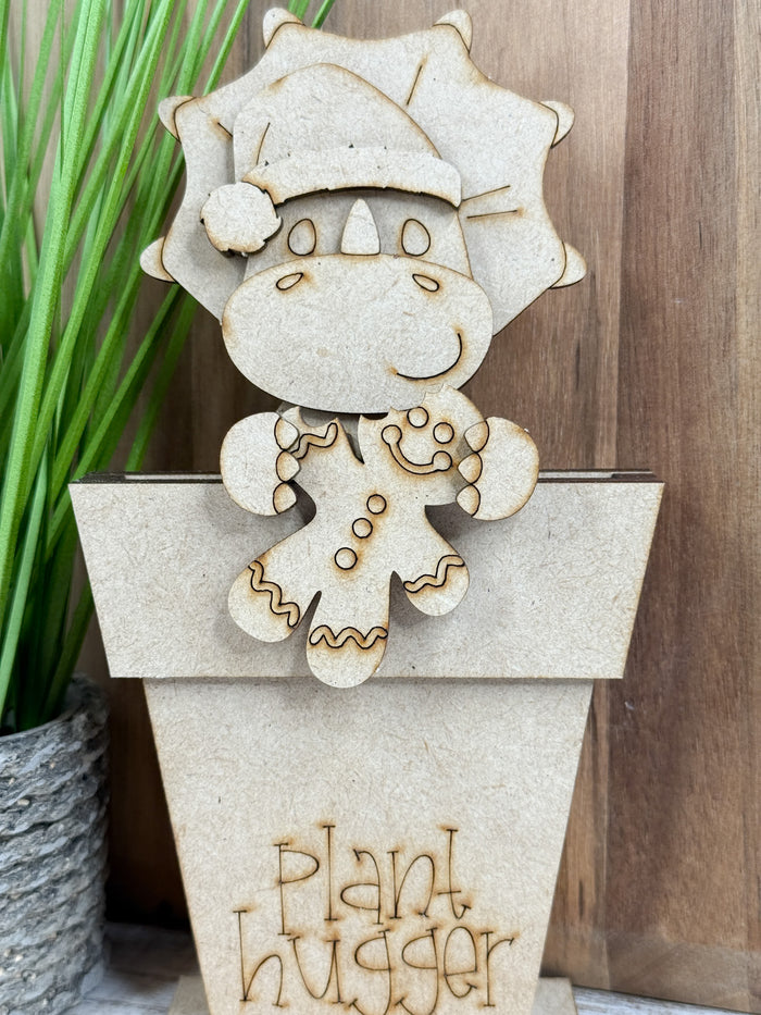 Santa Hat Triceratops Hugger Kit