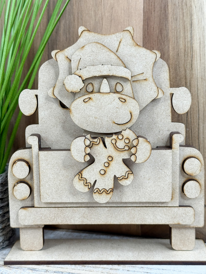 Santa Hat Triceratops Hugger Kit