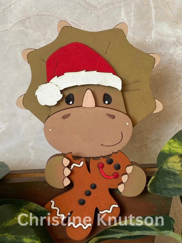 Santa Hat Triceratops Hugger Kit
