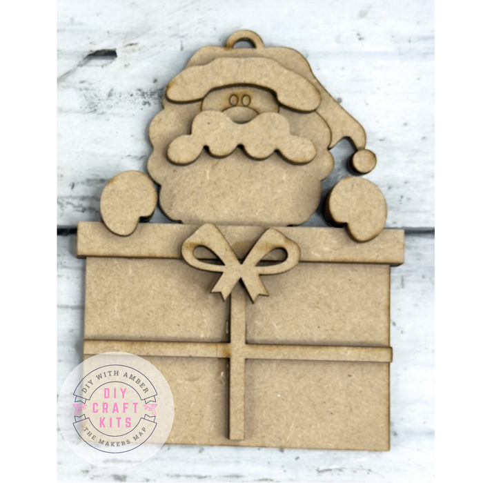 Santa with Gift Ornament DIY Kit
