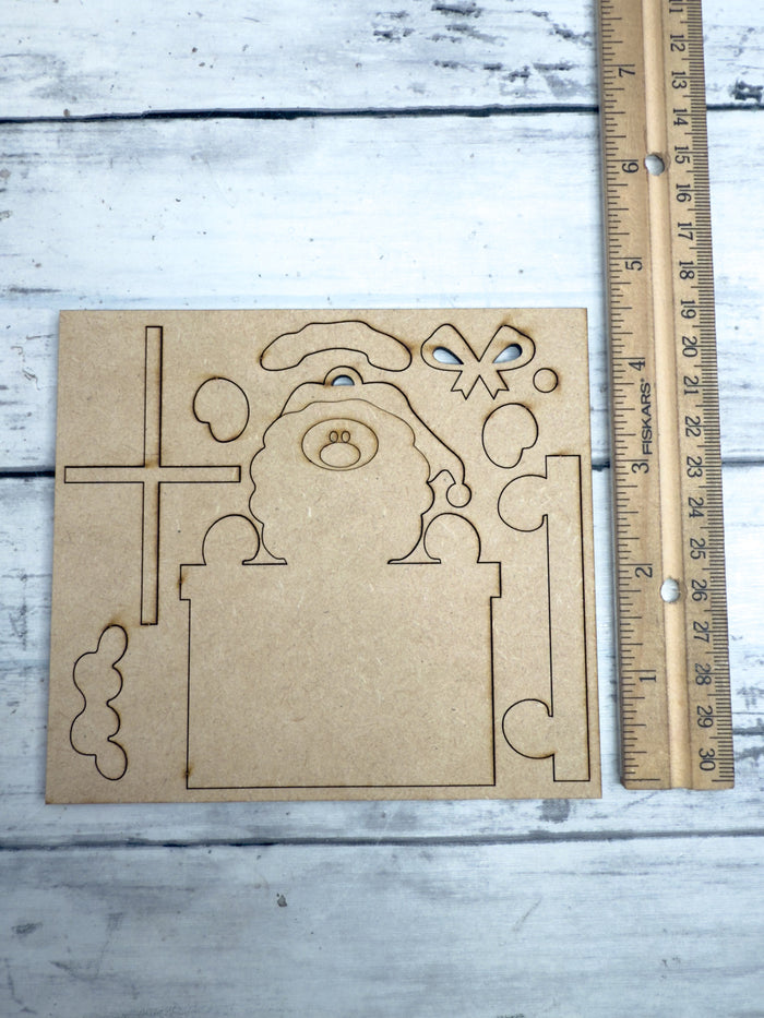 Santa with Gift Ornament DIY Kit