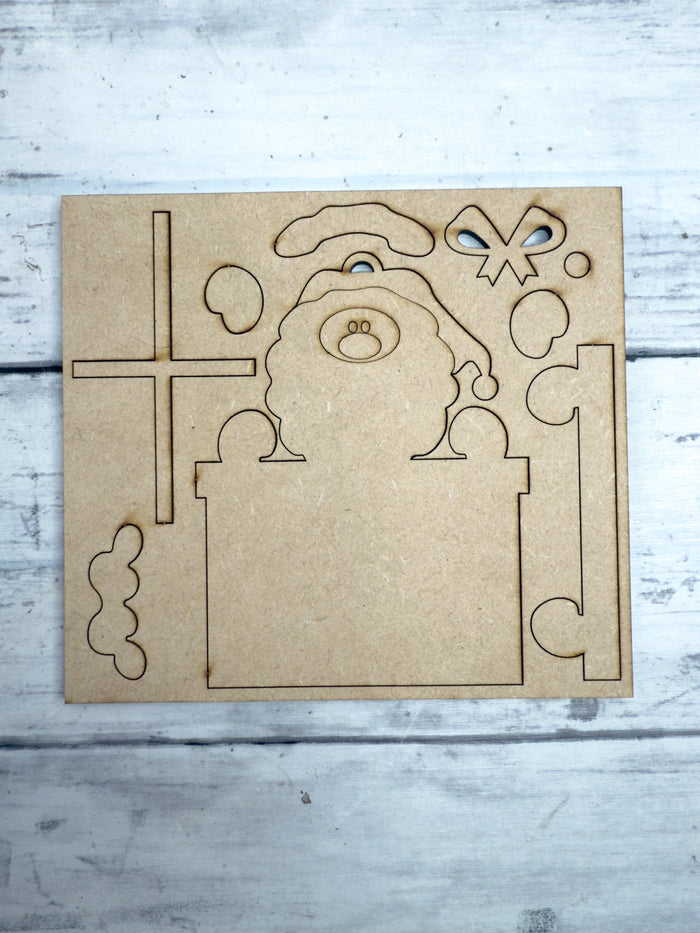 Santa with Gift Ornament DIY Kit