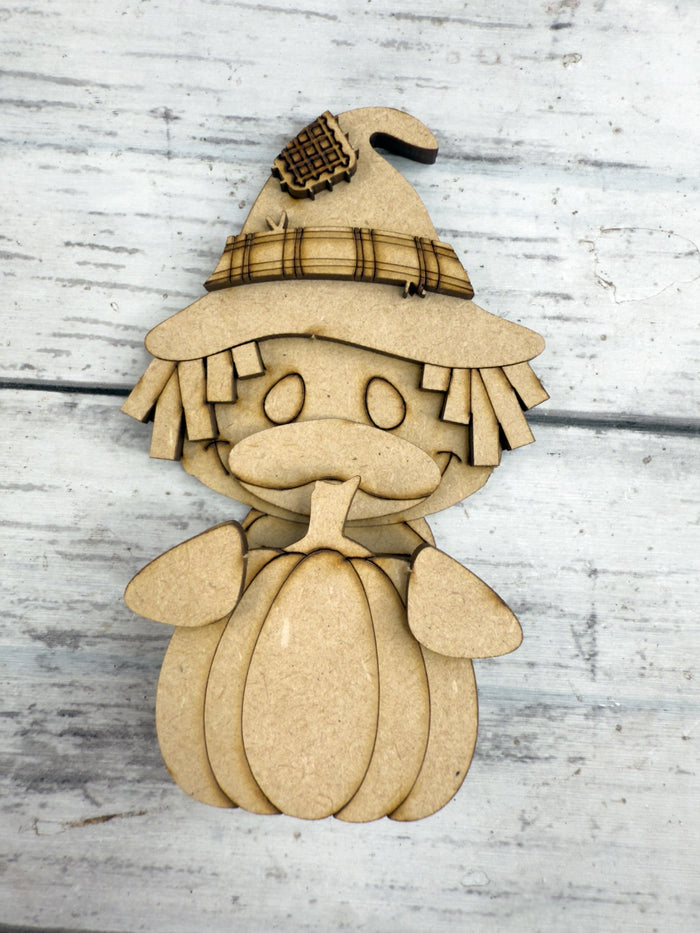 Scarecrow Duck with pumpkin Hugger Kit
