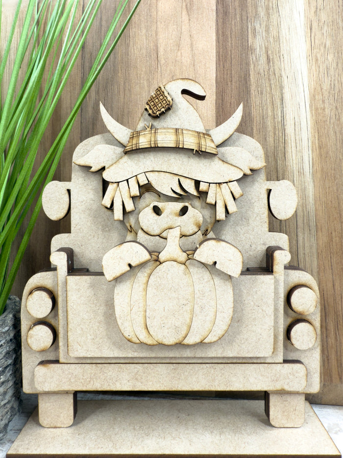 Scarecrow Highland Cow and Pumpkin Hugger Kit