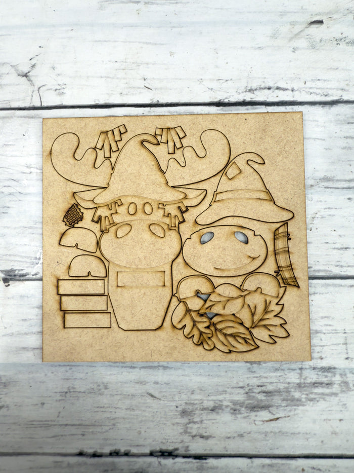 Scarecrow Moose and Leaves Hugger Kit