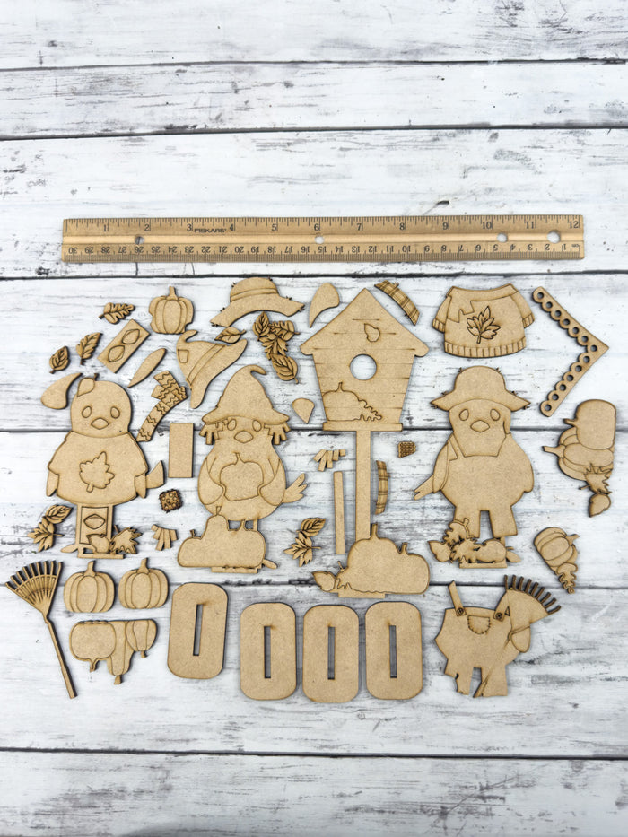 Set of Fall Birdies and Birdhouse DIY Craft Kit