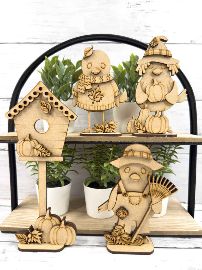 Set of Fall Birdies and Birdhouse DIY Craft Kit