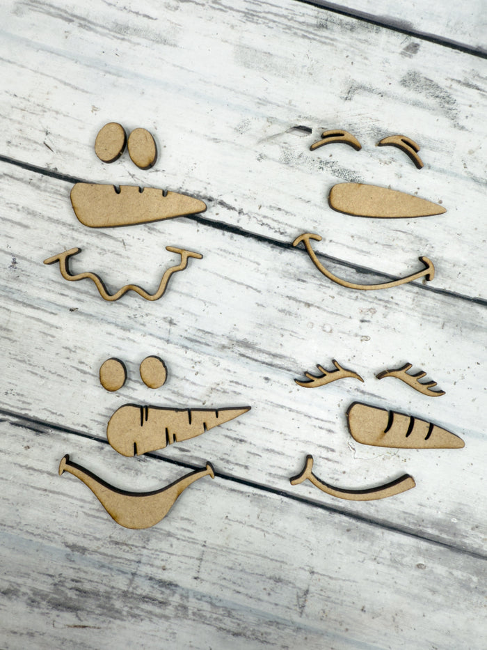 Snowman faces ONLY blank pieces