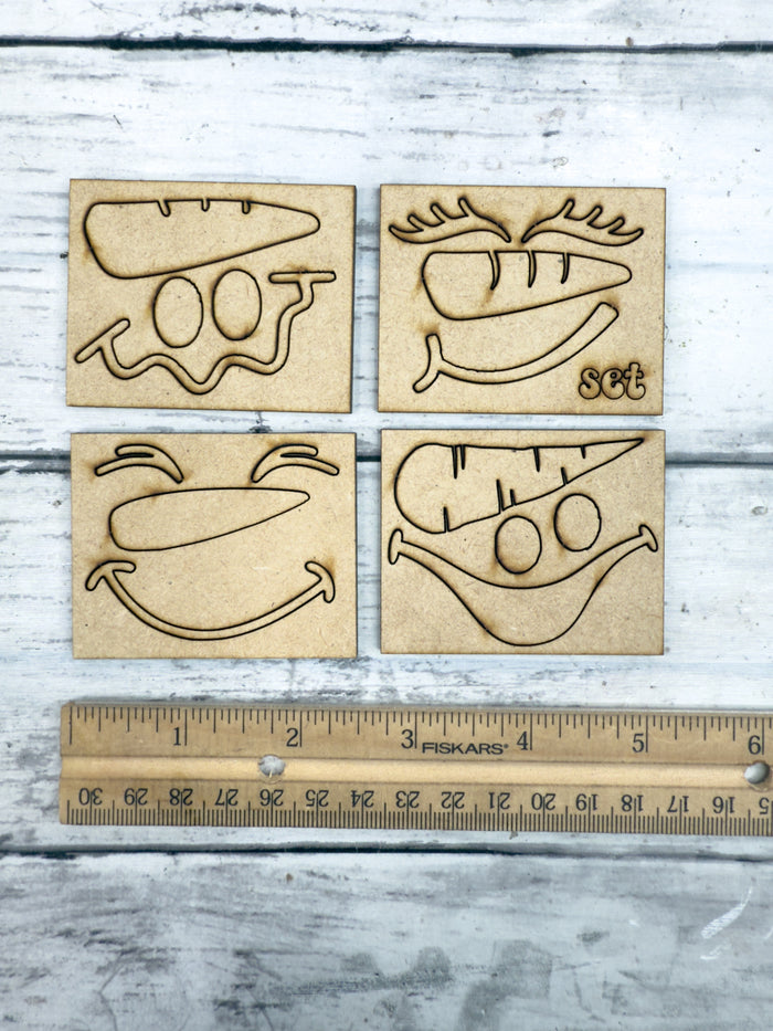 Snowman faces ONLY blank pieces