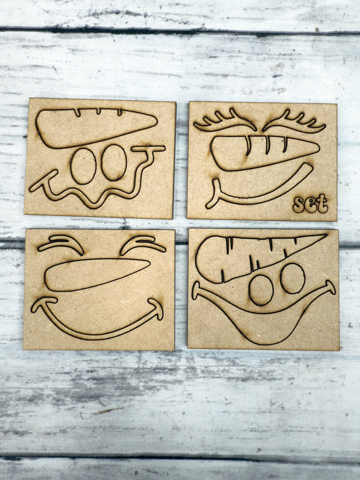 Snowman faces ONLY blank pieces