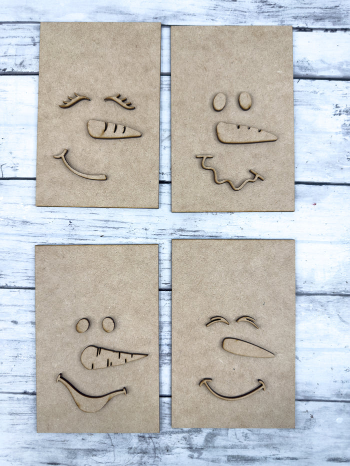Snowman faces ONLY blank pieces