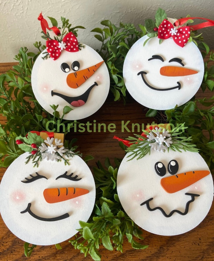Snowman faces ONLY blank pieces